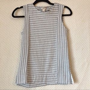 J. Crew gray & black striped tank top